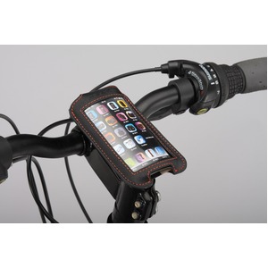 iPod/iPhoneケース&ステム用ブラケットセット 【IBERA】 IB-PB3+Q4 ブラック(黒) 〔自転車パーツ/アクセサリー〕