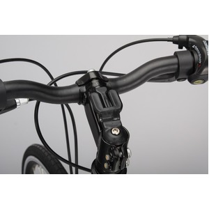 カラビナ付きフォンケース&ステム用ブラケットセット 【IBERA】 IB-PB4+Q4 ブラック(黒) 〔自転車パーツ/アクセサリー〕