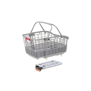 伸縮式自転車カゴ(着脱スライド後ろ用バスケット) 【OGK】RB-037B2 アルミシルバー(銀) 〔自転車パーツ/アクセサリー〕