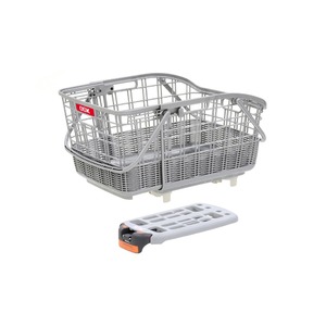 伸縮式自転車カゴ(着脱スライド後ろ用バスケット) 【OGK】RB-037B2 アルミシルバー(銀) 〔自転車パーツ/アクセサリー〕