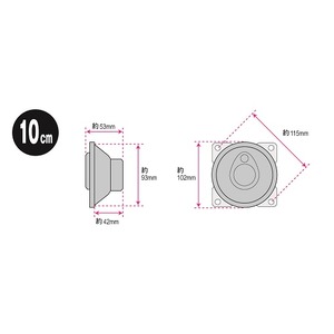 純正オーディオ交換用１０ｃｍ３ＷＡＹスピーカー　２個セット