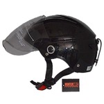 スタイリッシュな開閉式シールド付きハーフヘルメットメタル ブラック