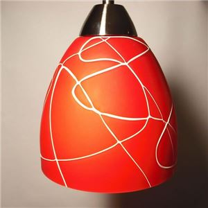 ペンダントライト(吊り下げ型照明器具) ガラス製レッド(赤) 〔リビング照明/ダイニング照明/キッチン照明〕