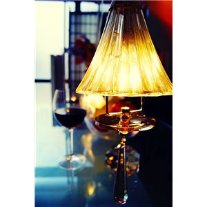 ペンダントライト(吊り下げ型照明器具) プリーツ型 ガラス製 アンティーク調 〔リビング照明/ダイニング照明〕