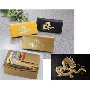 皇帝龍22金箔 牛革長財布 ゴールド