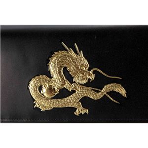 皇帝龍22金箔 牛革長財布 ブラック