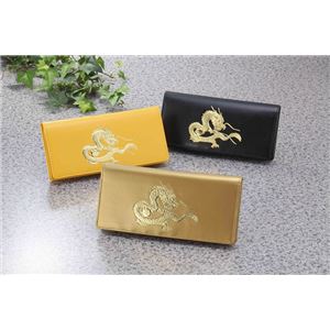 皇帝龍22金箔 牛革長財布 イエロー