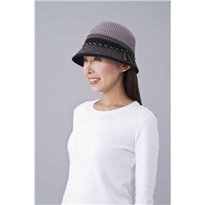 グラデーション風ニットネット帽子 ベージュ