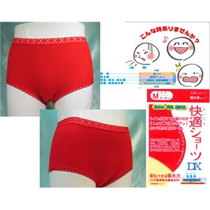 女性用・軽失禁パンツ 快適ショーツDXレッド 3Lサイズ