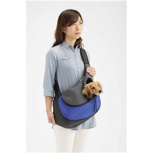 犬用斜め掛けキャリーバッグ ブルー