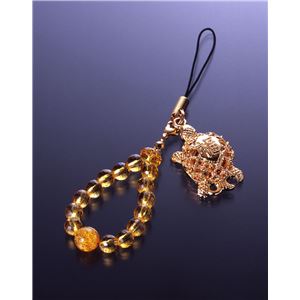 黄水晶福亀ストラップ