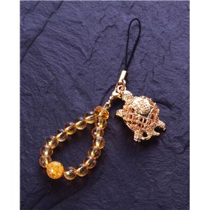 黄水晶福亀ストラップ