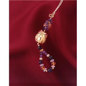 水晶フクロウ 幸せストラップ