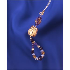 水晶フクロウ 幸せストラップ