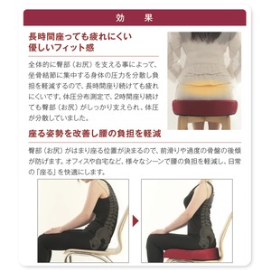 座るだけで正しい姿勢をサポートするクッション　スポッとクッション　レッド