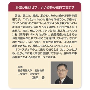 座るだけで正しい姿勢をサポートするクッション　スポッとクッション　レッド