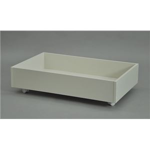 ベッド下収納ボックス/収納ケース 【ホワイト】 幅80cm&times;奥行50cm&times;高さ20cm キャスター付き