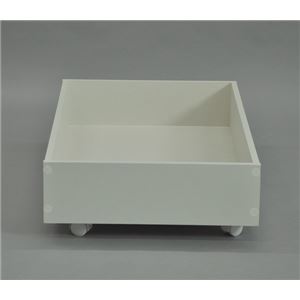 ベッド下収納ボックス/収納ケース 【ホワイト】 幅80cm&times;奥行50cm&times;高さ20cm キャスター付き