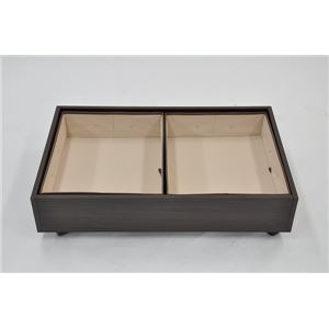フタ付きインナーボックス/ベッド下収納箱 【ブラウン×アイボリー】 幅46cm×奥行38cm×高さ13cm 四面取っ手付き
