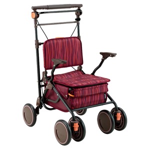 シルバーカー/手押し車 【スタンダードタイプ】 最大積載荷重:10.0kg 幸和製作所 『カゴノアL』 レッド 〔介護用品〕