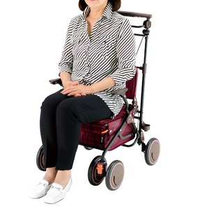 シルバーカー/手押し車 【スタンダードタイプ】 最大積載荷重:10.0kg 幸和製作所 『カゴノアL』 レッド 〔介護用品〕