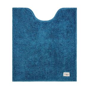 ロングタイプトイレマット/トイレタリー 【80cm&times;70cm】 洗える Ag+銀イオン加工付き 裏面すべり止め加工 ターコイズブルー