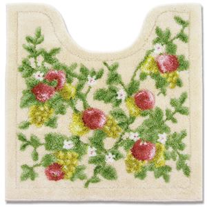 トイレマット/トイレ用品 【ベージュ】 63cm&times;62cm レギュラーサイズ 『トイレタリー フルーツコーラス』