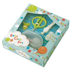貝印 ベビー用品 出産祝い 新生児用 ベビーケア 3点セット KF0140 （ ツメきりハサミ + ピンセット + 鼻吸い器 ）