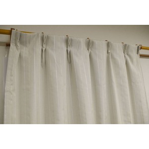 遮光カーテン 2枚組 100&times;178 ブラウン 2級遮光 シンプル 2重加工 ストライプ 洗える アジャスターフック付き タッセル付き シーマ