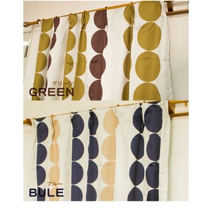 遮光カーテン 2枚組 100&times;200 ブルー 水玉柄 北欧風 洗える アジャスターフック付き タッセル付き ルナリス