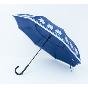 逆さに開く二重傘『Circus サーカス&times;moz モズ』/アンブレラ 【インディゴ】 晴雨兼用 自立可