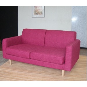 ソファー　二人掛け　ヨーロピアン　木枠　ラズベリーピンク　　