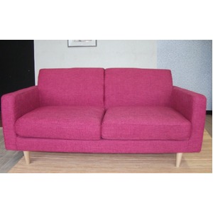 ソファー　二人掛け　ヨーロピアン　木枠　ラズベリーピンク　　