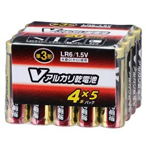 (業務用20セット) オーム電機 アルカリ乾電池 単3形20本 LR6/S20P/V