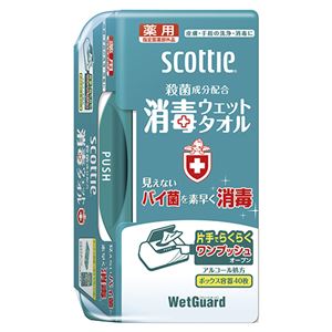 日本製紙クレシア スコッティ消毒ウエットタオル本体 40枚入x12個