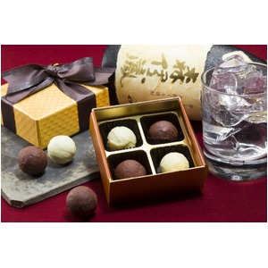 焼酎トリュフ　森伊蔵 金ラベル（ヴァローナチョコレート使用） ４粒入