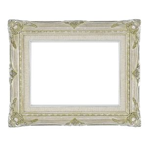 豪華仕様 油絵額縁/油彩額縁 【P10 シルバー】 縦56.5cm&times;横69.9cm&times;高さ8cm 表面カバー：ガラス 吊金具付き