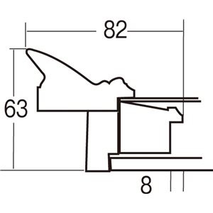 油絵額縁/油彩額縁 【WSM ゴールド】 縦31.4cm&times;横62.2cm&times;高さ8cm 表面カバー：ガラス 吊金具付き