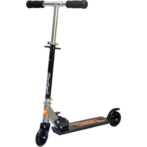 子供用キックスケーター/キックボード 【ブラック】 幅64cm&times;奥行10cm&times;高さ78cm 折りたたみ アルミ合金 スチール製 『Radical』