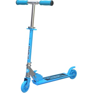 子供用キックスケーター/キックボード 【ブルー】 幅64cm&times;奥行10cm&times;高さ78cm 折りたたみ アルミ合金 スチール製 『Radical』
