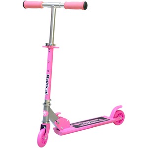 子供用キックスケーター/キックボード 【ピンク】 幅64cm&times;奥行10cm&times;高さ78cm 折りたたみ アルミ合金 スチール製 『Radical』