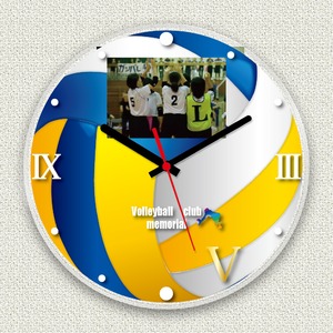 フォトフレーム時計/デザインクロック 【バレー】 幅30ｃｍ アクリル製 L版 『MYCLO』 〔送別品 記念品 贈り物〕