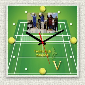 フォトフレーム時計/デザインクロック 【コート】 幅30ｃｍ アクリル製 L版 『MYCLO』 〔送別品 記念品 贈り物〕