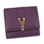 Yves Saint Laurent(イブサンローラン) Wホック財布 241176 5201 パープル H11.5×W12×D3