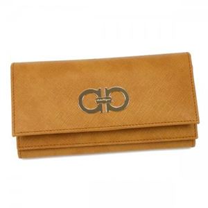Ferragamo(フェラガモ) 長財布 GANCINI ICONA VITELL 228219 439882 イエロー H10×W18×D3