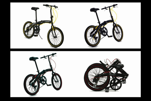 WACHSEN(ヴァクセン) アルミ折りたたみ自転車 BA-100 20インチ ブラック&レッド