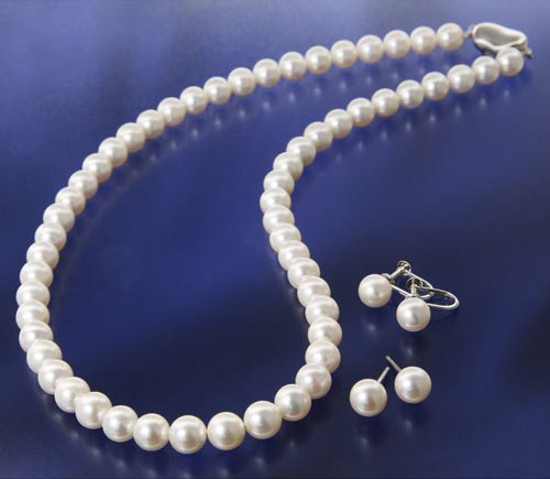 花珠真珠(あこや真珠) パールネックレス&パールピアス 7〜7.5mm玉