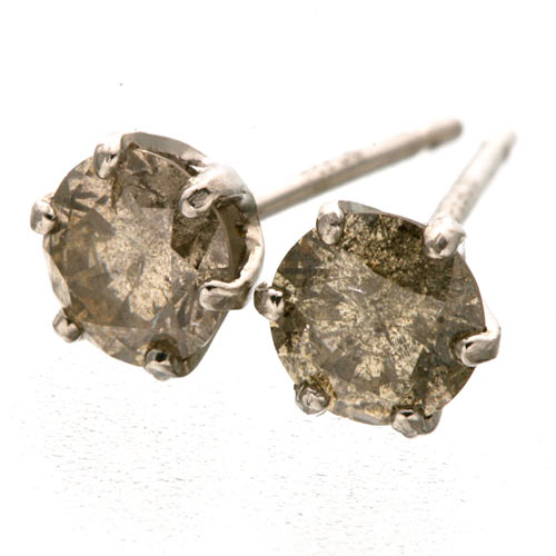 Pt900 ブラウン ダイヤモンドピアス 0.5ct プラチナ