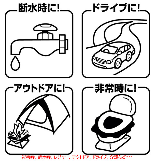 非常用トイレ「セルレット」 【凝固剤・汚物袋セット/30回分】 (防災/アウトドア/ドライブ/介護)