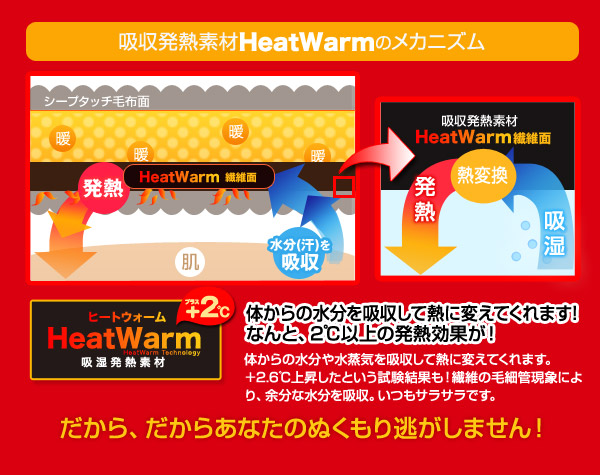 Heat Warm(ヒートウォーム) 発熱あったか2枚合わせ毛布 ダブル ブラウン 説明9